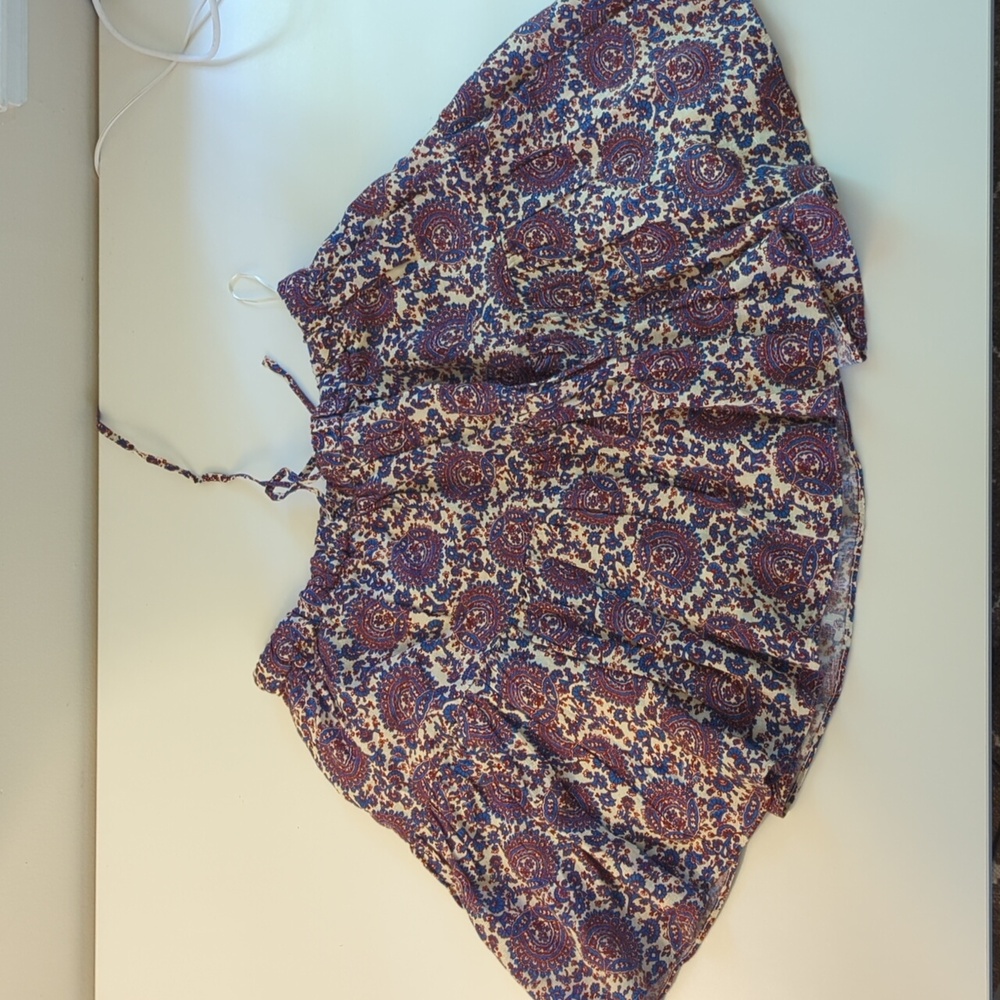 J. Crew Linen Tiered Paisley Skirt